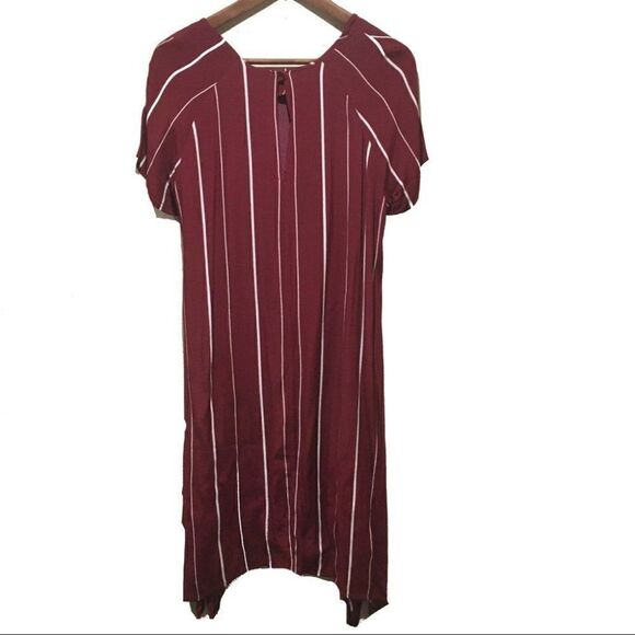 Lumiere Striped burgundy Sharkbite Dress Sm - Picture 5 of 5